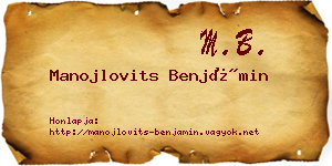 Manojlovits Benjámin névjegykártya